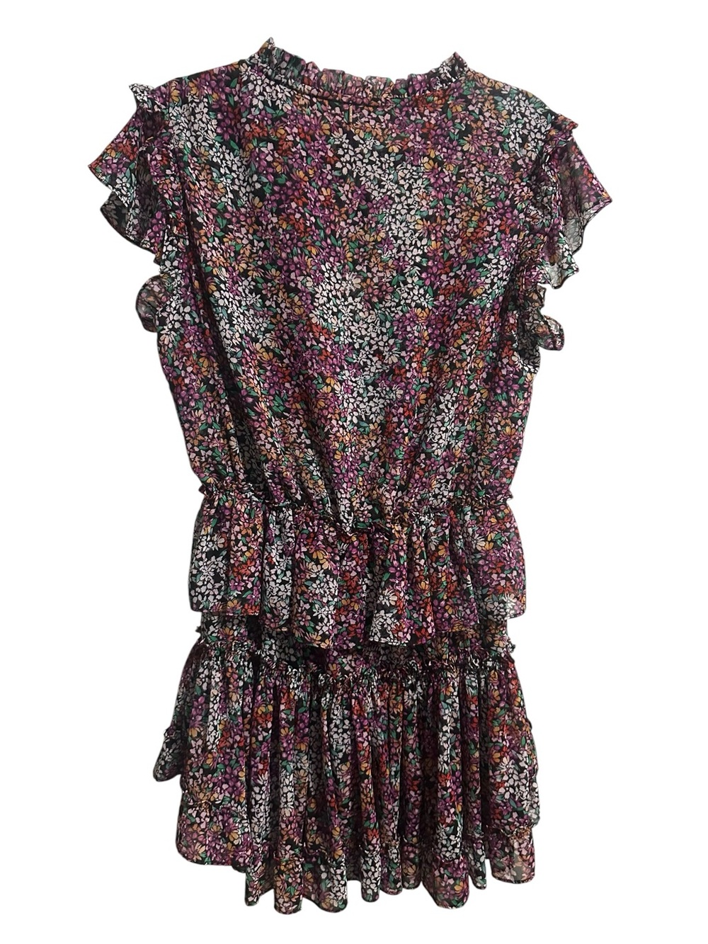 Misa Los Angeles Purple Floral Ruffle Mini Dress size M - Picture 4 of 10